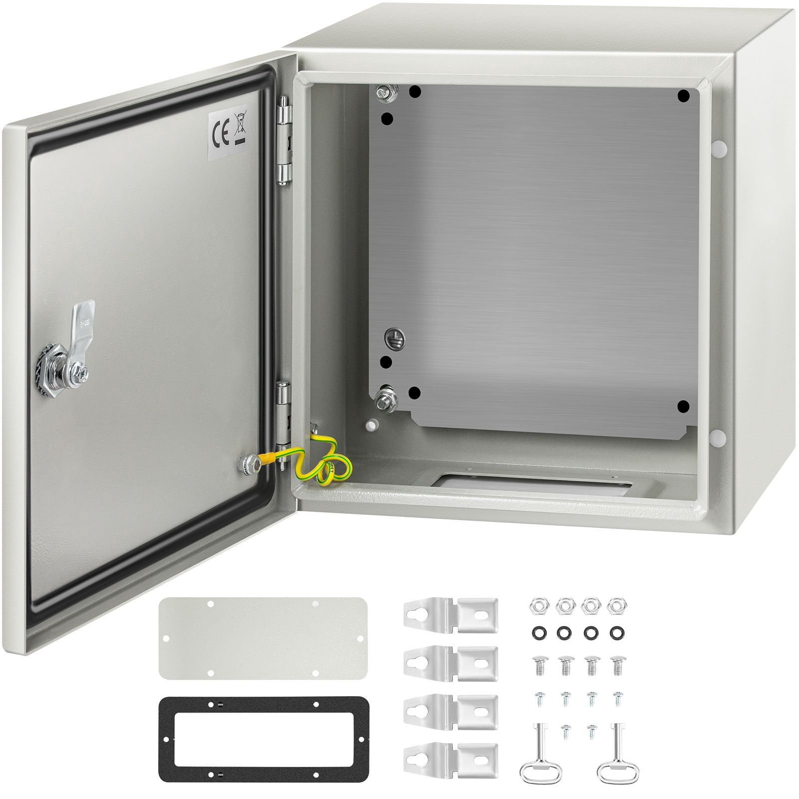 12 x 12 x 8 in NEMA Outdoor Electrical Enclosure Box, Detachable, with Mounting Plate, IP66 Waterproof Grade, Reinforced Lock & Hinge, for outdoor indoor electrical wiring and equipment protection