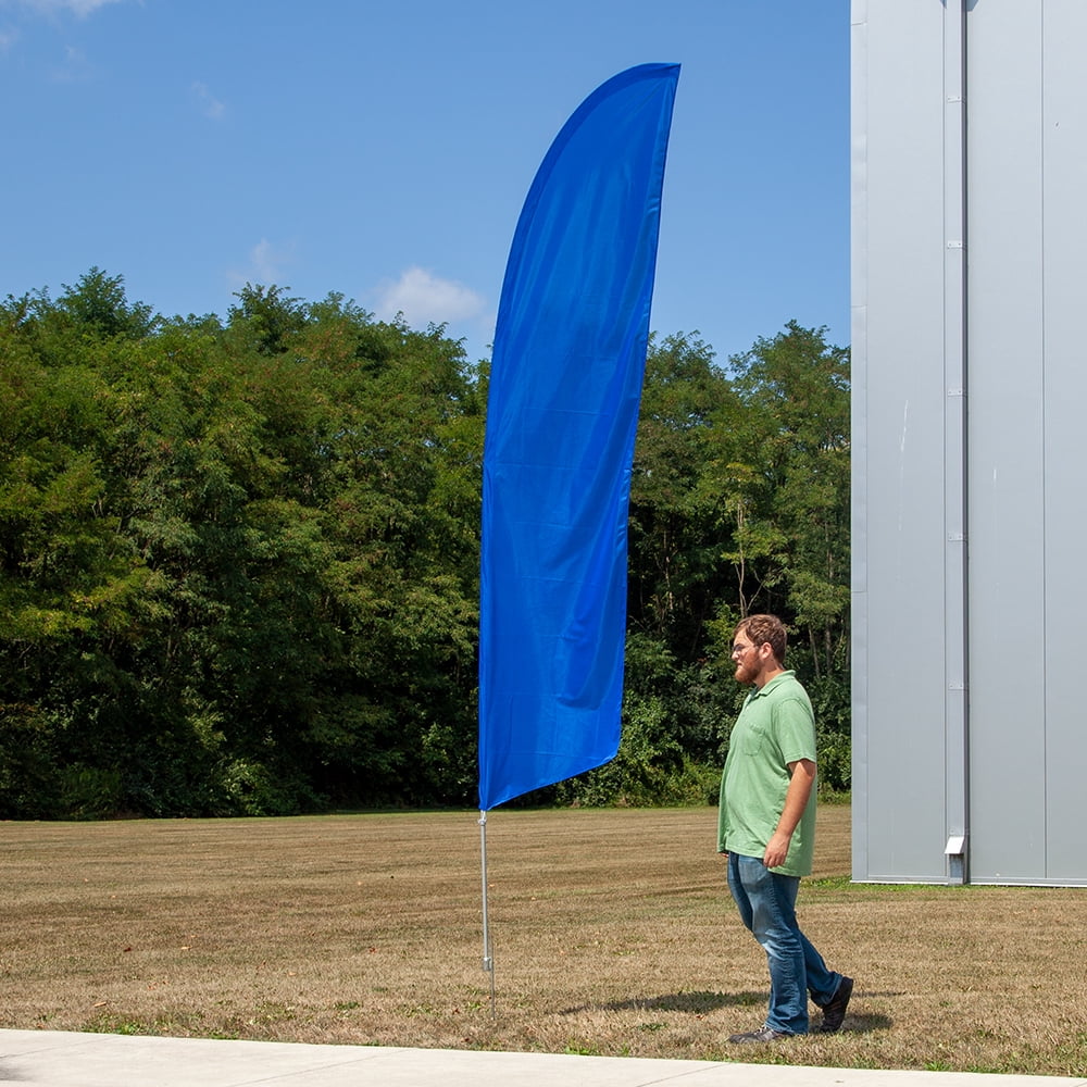 Vispronet - Premium Royal Blue Feather Flag Kit with Ground Spike