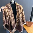 thumbnail image 2 of Bufanda de cachemira para mujer, nueva marca de lujo, bufandas gruesas y cálidas de invierno, chal con flecos, pashmina de moda, bufanda, manta, 2024, 2 of 5