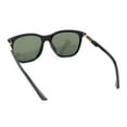 thumbnail image 4 of Polarized Fancy Gentlemans Horn Rim Sleek Plastic Rectangle Sunglasses Shiny Black Gold - Green, 4 of 4