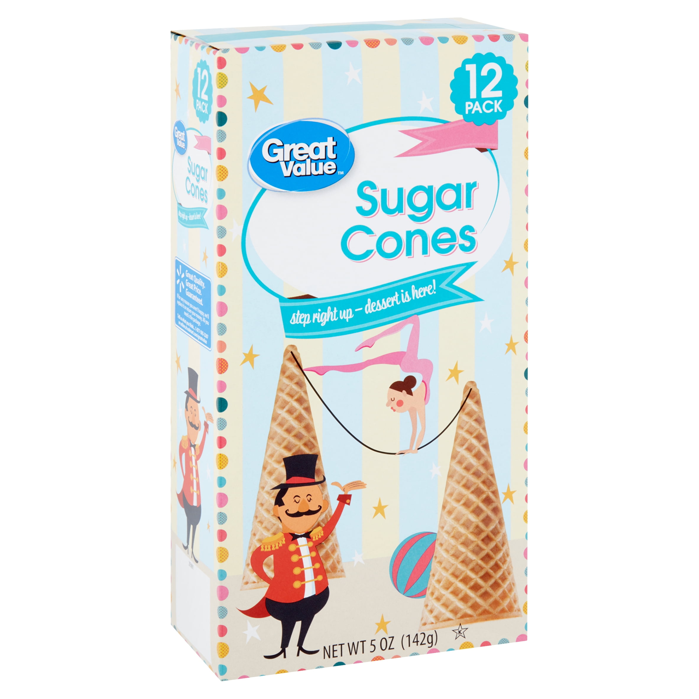 Great Value Sugar Cones, 5 Oz, 12 Count