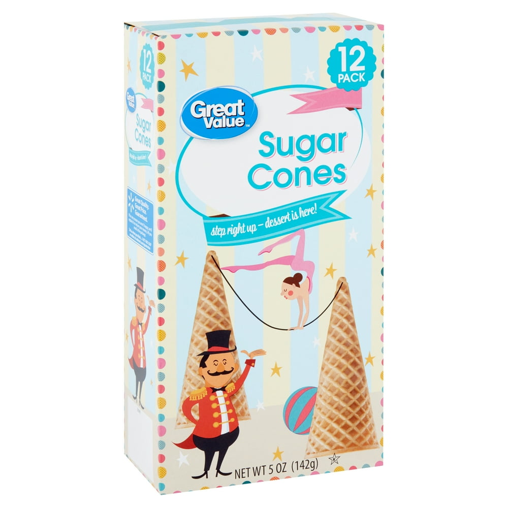 Great Value Sugar Cones, 5 Oz, 12 Count