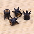 thumbnail image 2 of Tapa De Válvula 4 tapas de vástago de válvula de aire de neumático de coche estilo corona universal (negro), 2 of 8