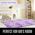 thumbnail image 7 of Homore Super Soft Tie Dye Velvet Rugs for Living Room Bedroom,Fluffy Carpet For Office Home Decor,5"x8",Purple, 7 of 7