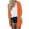 thumbnail image 4 of Pompotops Blouse Décontractée pour Femme à Couleur Unie à Manches Trois Quarts avec Poche Cardigan Liquidation, 4 of 6