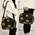 thumbnail image 5 of Insulated Lunch Bag 6L Leak-Proof Lunch Box with Shoulder Strap Multiple Pockets Lunch Tote Yellow Sunflower Pattern, 5 of 9