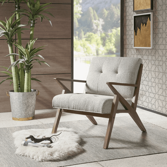 Modern Solid Wood Lounge Chair - 1-Piece with Backrest