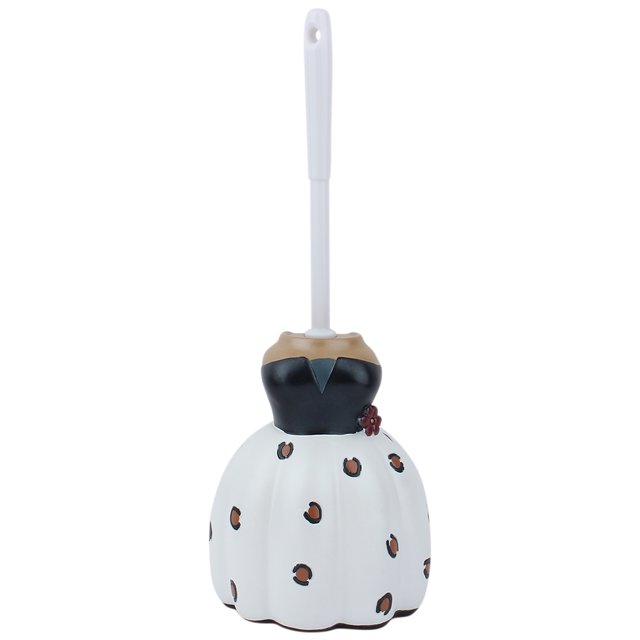 Herramienta de limpieza de cepillo de baño con mango largo, forma de dibujos animados, con soporte para el hogar