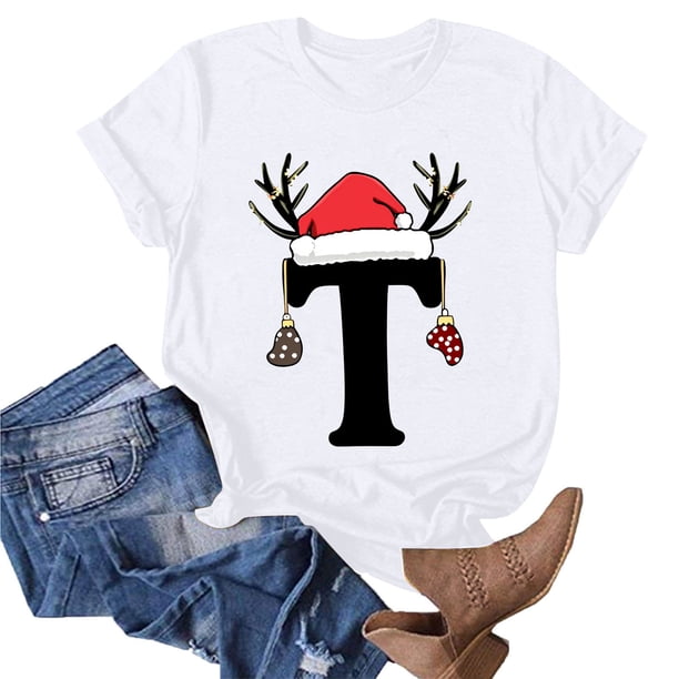 Fiudx Camisas de Mujer Camiseta Informal de Manga Corta con Cuello Redondo y Estampado Informal a La Moda para Mujer