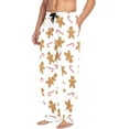 thumbnail image 5 of HPINK-T Christmas Gingerbread Man Print Men's Cotton Pajama Pants Soft Comfy Sleep & Lounge Pants Pjs Bottoms with Pockets, 5 of 7