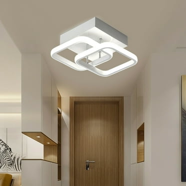 ANQIDI White LED Ceiling Light 2 Heads Square Acrylic White Chandelier 22W