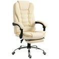 thumbnail image 1 of HOMCOM Executive Office Chair PU Leather Reclining Chair with Arms White, 1 of 10