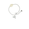 thumbnail image 2 of Delight Jewelry Silvertone Hit Like a Girl with Enamel Volleyball - Goldtone Leaf Delicate Bracelet, 6.25+1.75", 2 of 4
