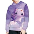 thumbnail image 3 of DISNIMO Galaxy Axolotl Axolotl Hoodie Kids 14-16 Pullover Hoodie Boys and Girls Hoodies Sweatshirt for Girls Kids Streetwear Hoodie with Pockets Children Sweatshirts Soft Clothing Purple, 3 of 7