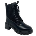 thumbnail image 1 of New Women's Lug Sole Platform Combat Ankle Bootie Lace up Side Zipper Bootie, 1 of 5