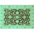 thumbnail image 1 of Ahgly Company Machine Washable Indoor Rectangle Oriental Turquoise Blue Traditional Area Rugs, 2' x 3', 1 of 4