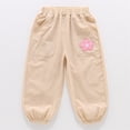 thumbnail image 6 of LYHaoo Lightweight Summer Girls Pants With Embroidered Breathable Wide Leg Kids Trousers For Play School Pants for Girls(Yellow), 6 of 6