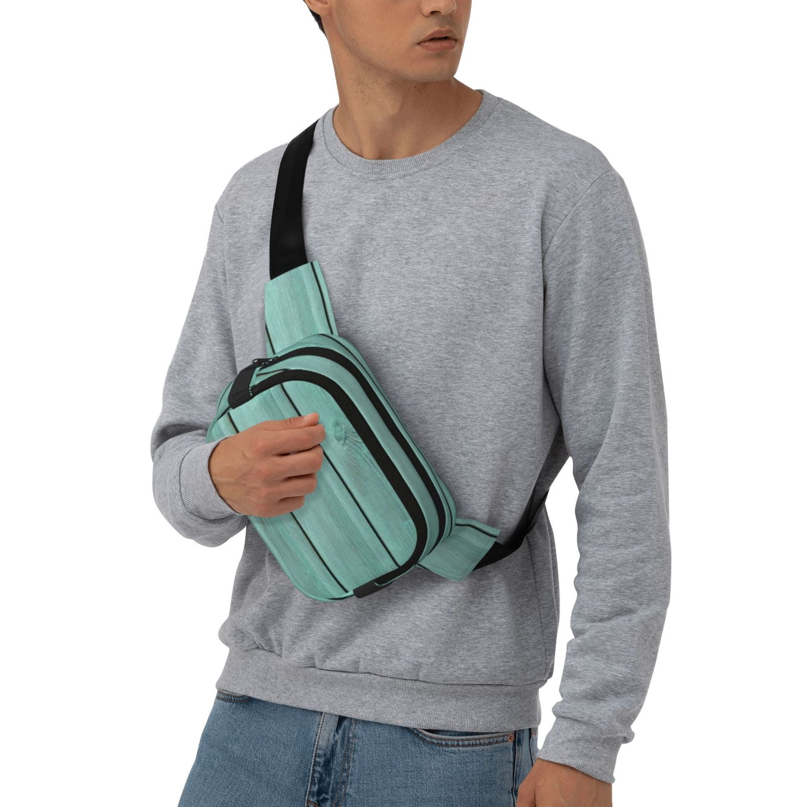 Kdxio Wood Grain Crossbody Double Layer Waist Bag Belt Bag for Unisex Fanny Pack Fashion Waist Packs for Hiking Running Shopping Traveling