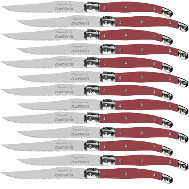 Cuchillo Especializado para Corte LaguioleCherry 12 pzas 23 cm Cereza Acero Inoxidable Cuchillo para carne.