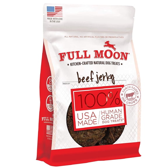 Full Moon Beef Jerky Healthy All Natural Dog Treats Human Grade Grain Free 11 oz