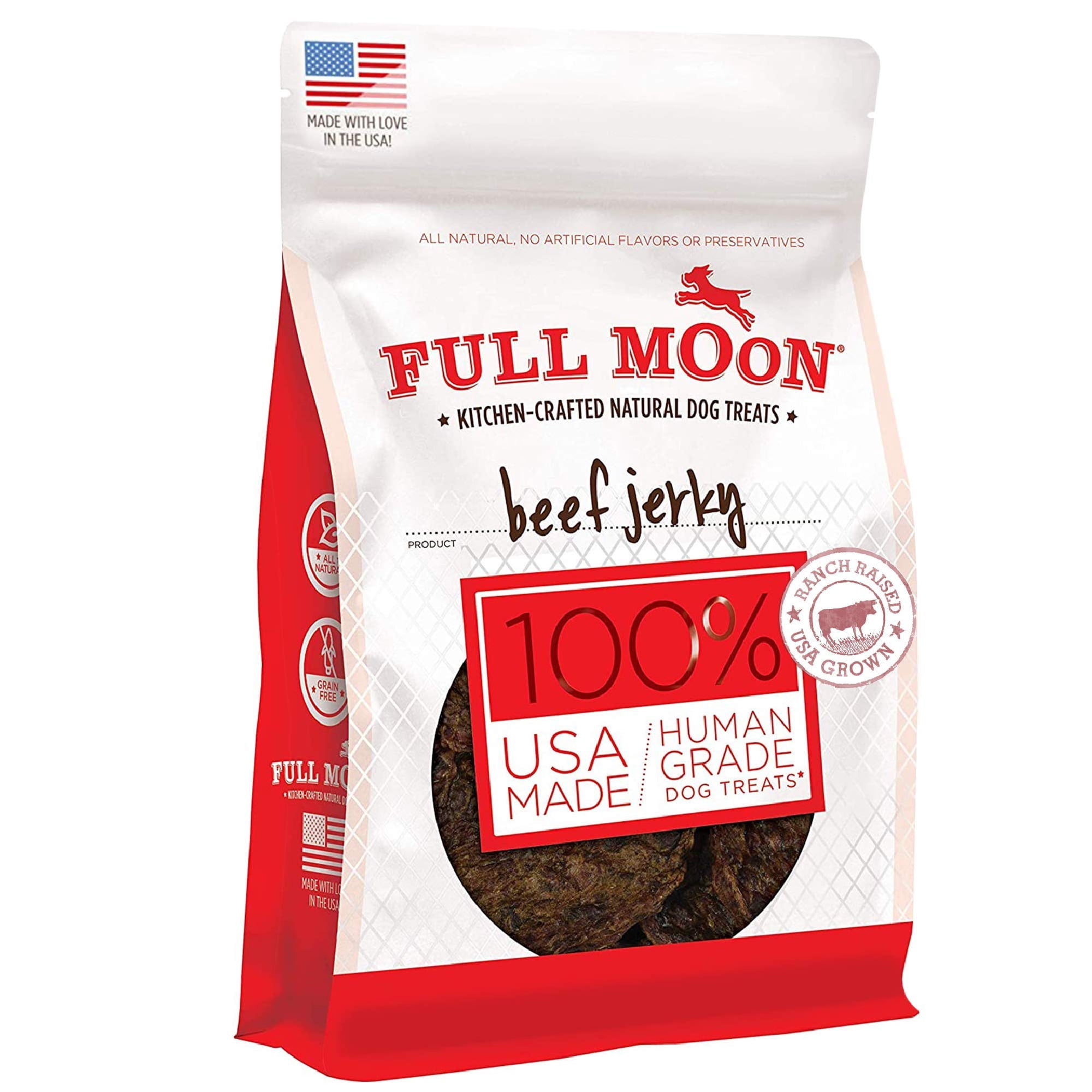 Full Moon Beef Jerky Healthy All Natural Dog Treats Human Grade Grain Free 11 oz