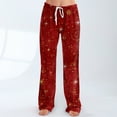 thumbnail image 6 of Fabrcox Christmas Womens Oversized Pajamas Bottoms S-3xl Plus Size Elastic Waist Wide Leg Pj Pants for Women Red L, 6 of 6