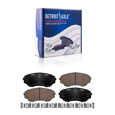 Detroit Axle - Front Ceramic Brake Pads with Hardware Set Replacement for 1996 1997 1998 1999 2000-2006 Mazda MPV - 2pc Set