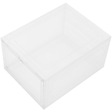 

1pc Side Open Magnetic Type Shoes Box Thickened Dustproof Display Shoe Box Sturdy Shoes Container Organizer (White)
