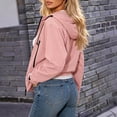 thumbnail image 7 of CFLVAEK Rain Jackets for Women Waterproof Lightweight Lapel Raincoats Plus Size Full Zip Up Windbreaker for Outdoor Hiking Travel Pink L, 7 of 7