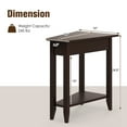 thumbnail image 3 of Gymax 2-Tier End Table Irregular Narrow Sofa Side Nightstand w/ Storage Shelf Espresso, 3 of 9