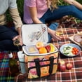 thumbnail image 5 of FORMRS Insulated Cooler Bag 24 Cans Capacity Soft Leakproof Lunch Box with Side Pockets, Pink Abstract Floral, 5 of 7