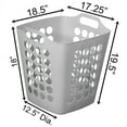 thumbnail image 4 of Flexible Plastic Laundry Basket - Square Storage Hamper with Side Handles for Easy Carrying - Versatile Organizer for Laundry, and Household Storage, Gray 50 Litter, 4 of 6