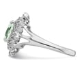 thumbnail image 2 of Auriga 925 Sterling Silver Rhodium Green Quartz & Diamond Ring for Women Size- 6, 2 of 6