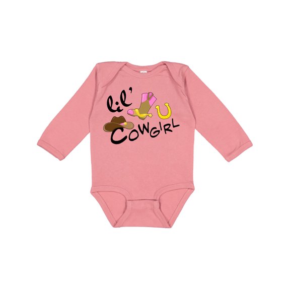 Inktastic Lil' Cowgirl Girls Long Sleeve Baby Bodysuit