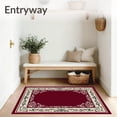 thumbnail image 3 of ODIKA 6'x9' Machine Washable Non-Slip Area Rug, Botanical Vine Scrollwork with Baroque Details High Traffic Rug with Pad, Burgundy, 551848, 3 of 8