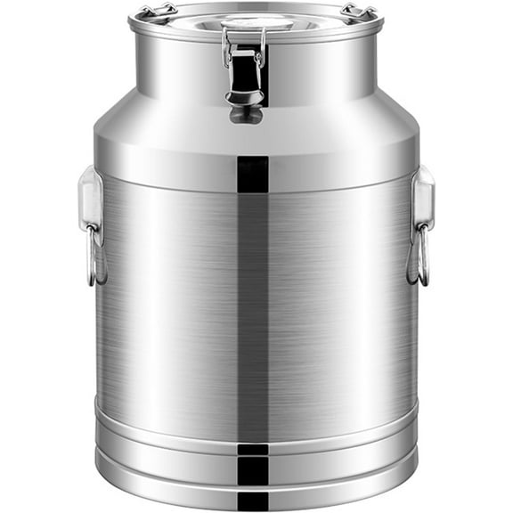 Stainless Steel Milk Bucket with Lid: Spill proof Milk Pail for Cattle Keepers,Stainless Canister Barrel with Large Handle Easy Pouring and Transporting,Stainless Steel Flour Container,5 L,1 Gal