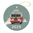 thumbnail image 3 of Fire Engine Gift for Firetruck Lover Ceramics Ornaments Fire Truck Snowflakes Ceramic Double Sided Tree Xmas Ornament Christmas Tree Ceramic Ornament Decoration Holiday Present, 3 of 5