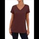 thumbnail image 3 of Camiseta Informal con Cuello en V para Mujer, Color Vino Tinto, Talla M, 3 of 9