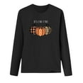 thumbnail image 4 of Odeerbi Thanksgiving Shirts For Women Fashion Round Neck Long Sleeve Pumpkin Print 2025 Casual T-shirt Blouse Black, 4 of 6