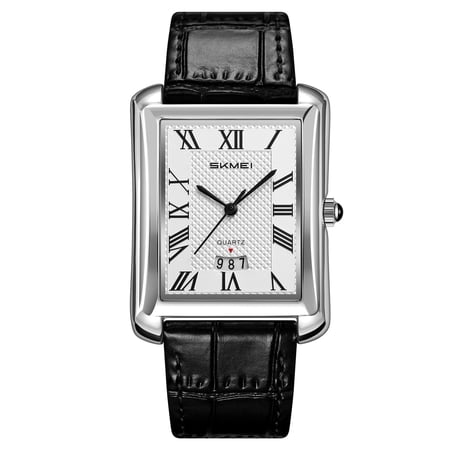 SKMEI Retro Classic Square Watches for Men Quartz Analog Waterproof Watch Leather Business Casual Mens Wrist Watch