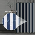thumbnail image 2 of Shower Curtain Abstract Classic Navy Blue and White Stripe Graphic Modern Waterproof Polyester Fabric 72 x 72 inches Set with Hooks, 2 of 5