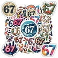 thumbnail image 4 of 35pcs Six Seven Stickers Funny 6 7 Stickers Waterproof Vinyl Decals for Luggage Phone Notebook Water Bottle, 4 of 9