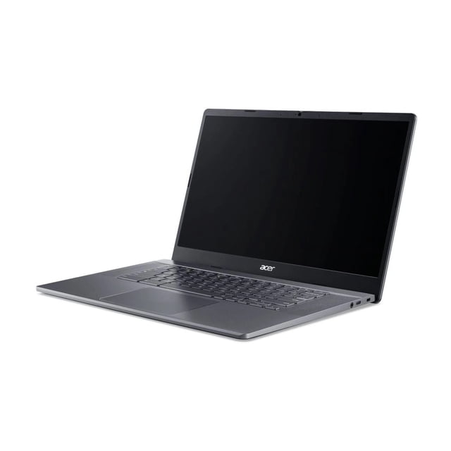 acer chromebook spin 13 13.5" pantalla táctil IPS 2256 x 1504, Intel Core i5-8350U, 8GB RAM, 64GB SSD, gris acero; vista 3/4 frontal de la portátil convertible 2 en 1 con pantalla apagada, teclado integrado y bisagra visible, suele usarse para tareas escolares y profesionales por su portabilidad y rendimiento.