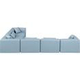 thumbnail image 5 of Meridian Furniture Cube Lt. Blue Vegan Leather 6-Pc. L-Shaped Modular Sectional, 5 of 11