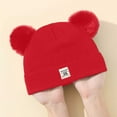thumbnail image 4 of TAmten Newborn Beanie Hat Infant Baby Bear Warm Hats Personalized Winter Knit Hats for Boys Girls(Red,0-36 Months), 4 of 4