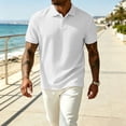 thumbnail image 6 of Rvwovn Men's Jacquard Button Up Shirt – Short Sleeve Knit Business Casual Collared Top, 6 of 7