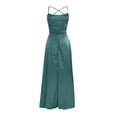 thumbnail image 3 of Kayannuo Longue Robe pour Femme Rentrée des Classes Robe de Bal Liquidation Robe Unie pour Femmes à Dos Dégagé à Bretelles Robe Longue Ajustée Robe de Soirée à Épaules Dénudées, 3 of 6