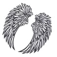 thumbnail image 6 of Wings Wall Sculpture Art Metal Hollow Out Wall Hanging Decoration for Home Bedroom Living Room Garden Office Double Sided Black with Light 10cm/3.93in, 6 of 6