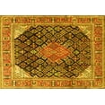 thumbnail image 1 of Ahgly Company Machine Washable Indoor Rectangle Medallion Yellow Traditional Area Rugs, 2' x 4', 1 of 4