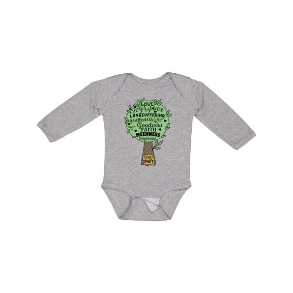 Inktastic Fruit of the Spirit Bible Quote Boys or Girls Long Sleeve Baby Bodysuit
